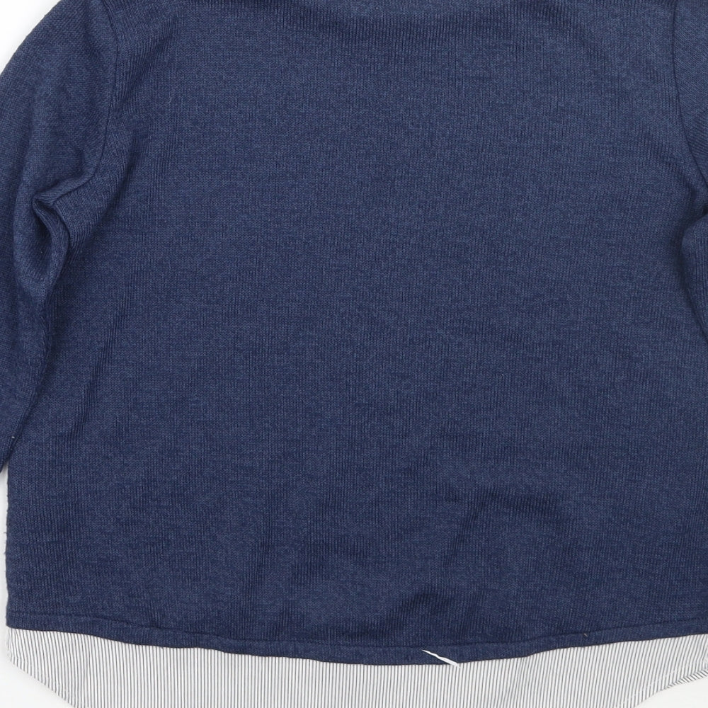 H&M Girls Blue Striped  Pullover Jumper Size 9 Years