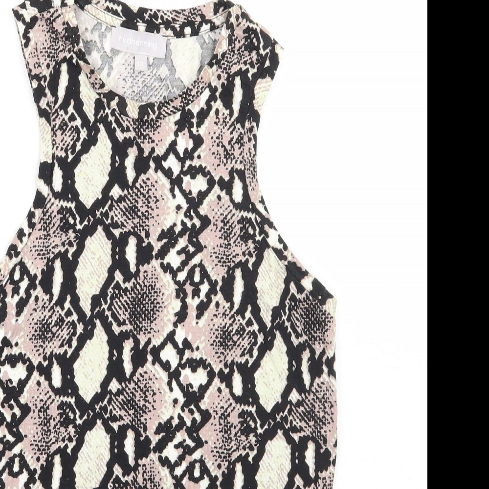 Red Herring Womens Beige Animal Print  Basic Tank Size 10