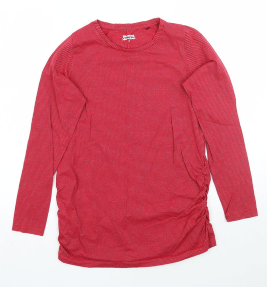 Blooming Marvellous Womens Red Striped  Basic T-Shirt Size M
