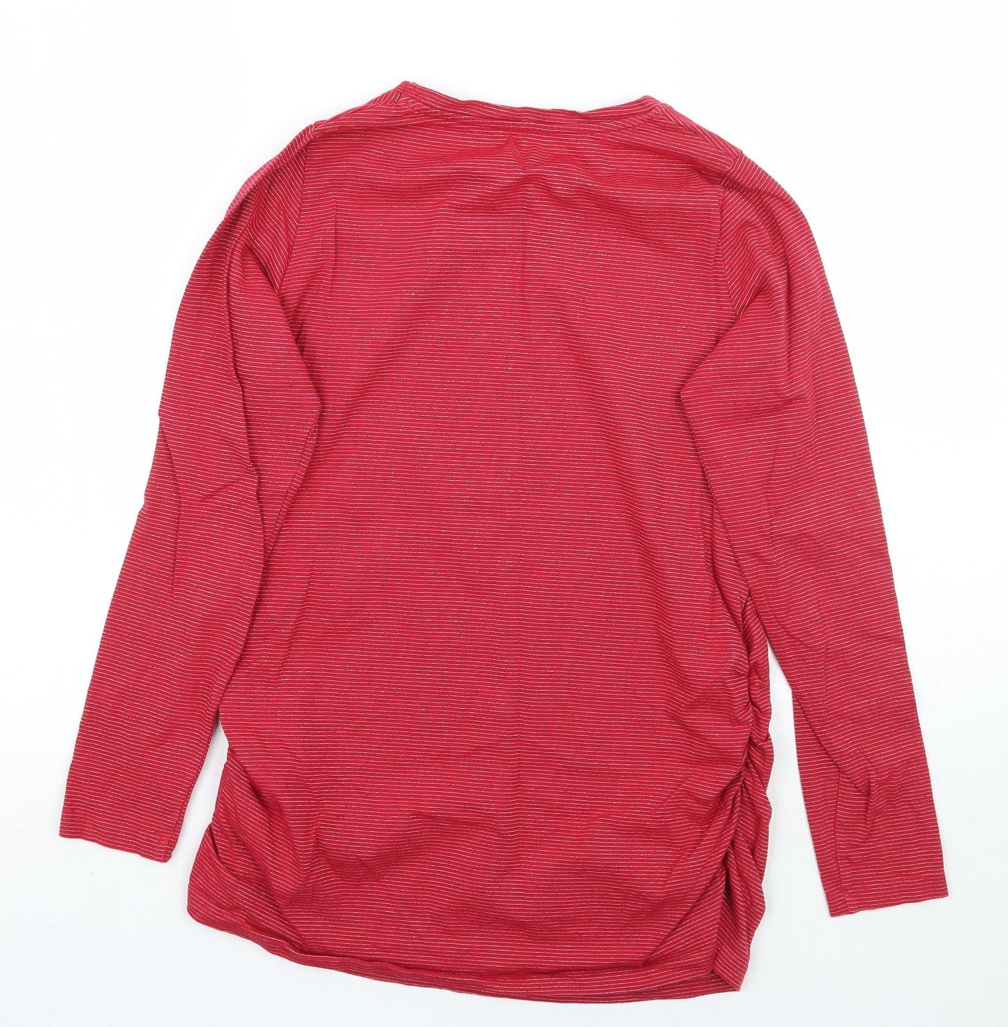 Blooming Marvellous Womens Red Striped  Basic T-Shirt Size M