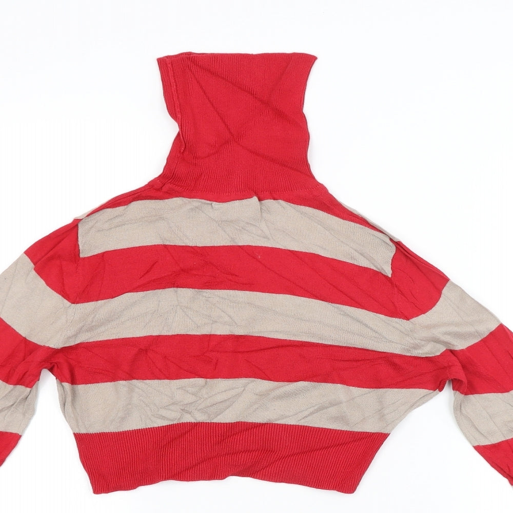 Miss Selfridge Womens Red Striped  Pullover Jumper Size 10