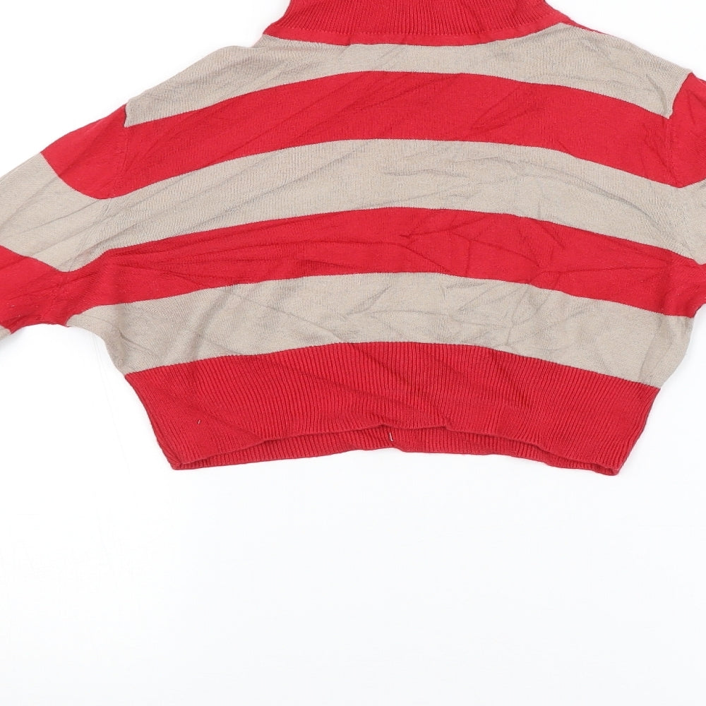 Miss Selfridge Womens Red Striped  Pullover Jumper Size 10