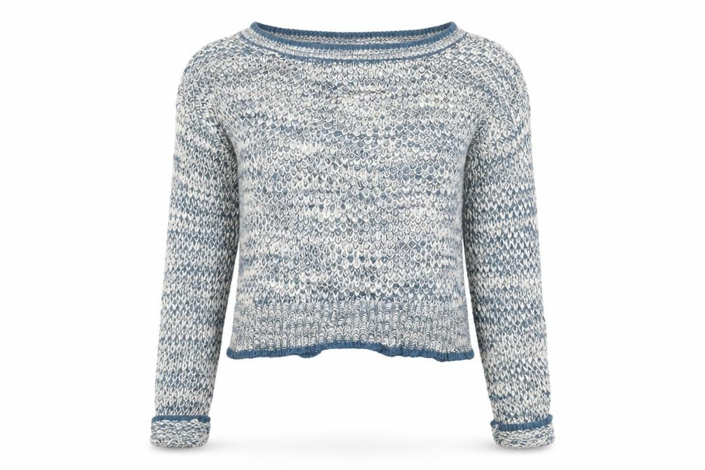 Front view of Atmosphere women’s blue jumper, size UK 12