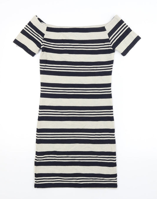 Topshop Womens Multicoloured Striped  Pencil Dress  Size 8
