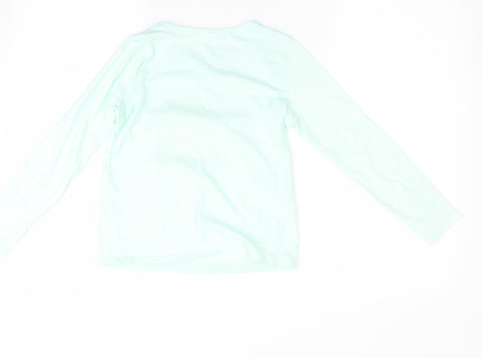 Preworn Girls Green Solid   Pyjama Top   - Avo Great Day