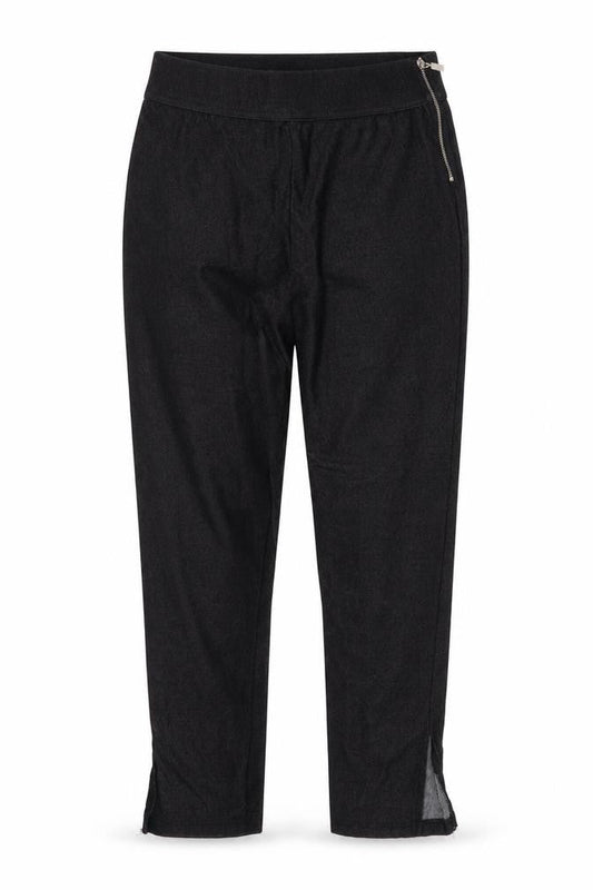 Select Womens Black   Cropped Trousers Size M L25 in - Side Zip