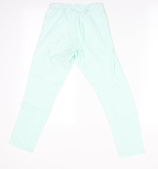 Preworn Girls Green Solid   Pyjama Pants