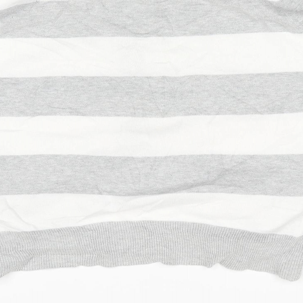Atmosphere Womens White Striped  Cardigan Jumper Size 14