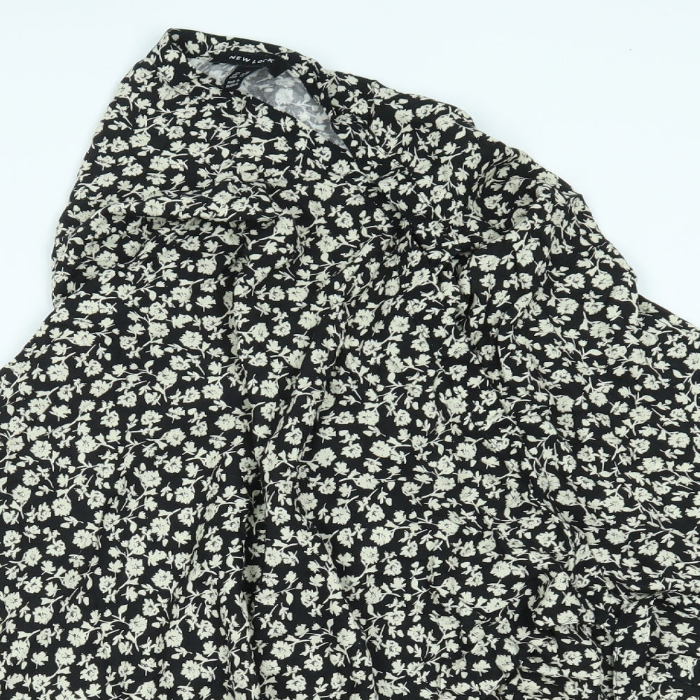New Look Womens Black Floral  Cape Jumper Size 16