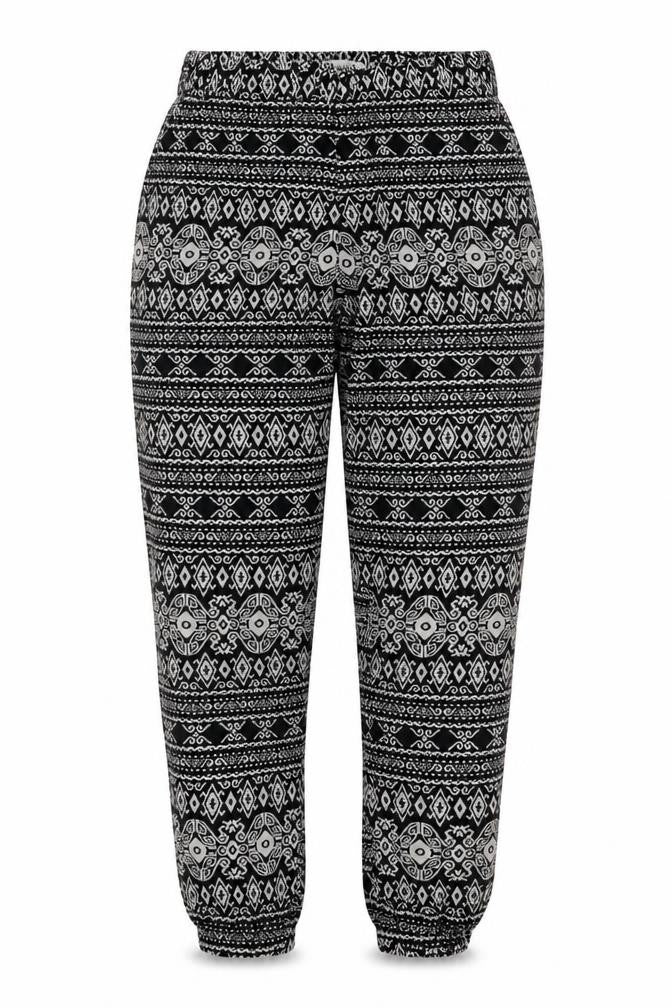 Sans Souci Womens Black Fair Isle  Trousers  Size S L27 in