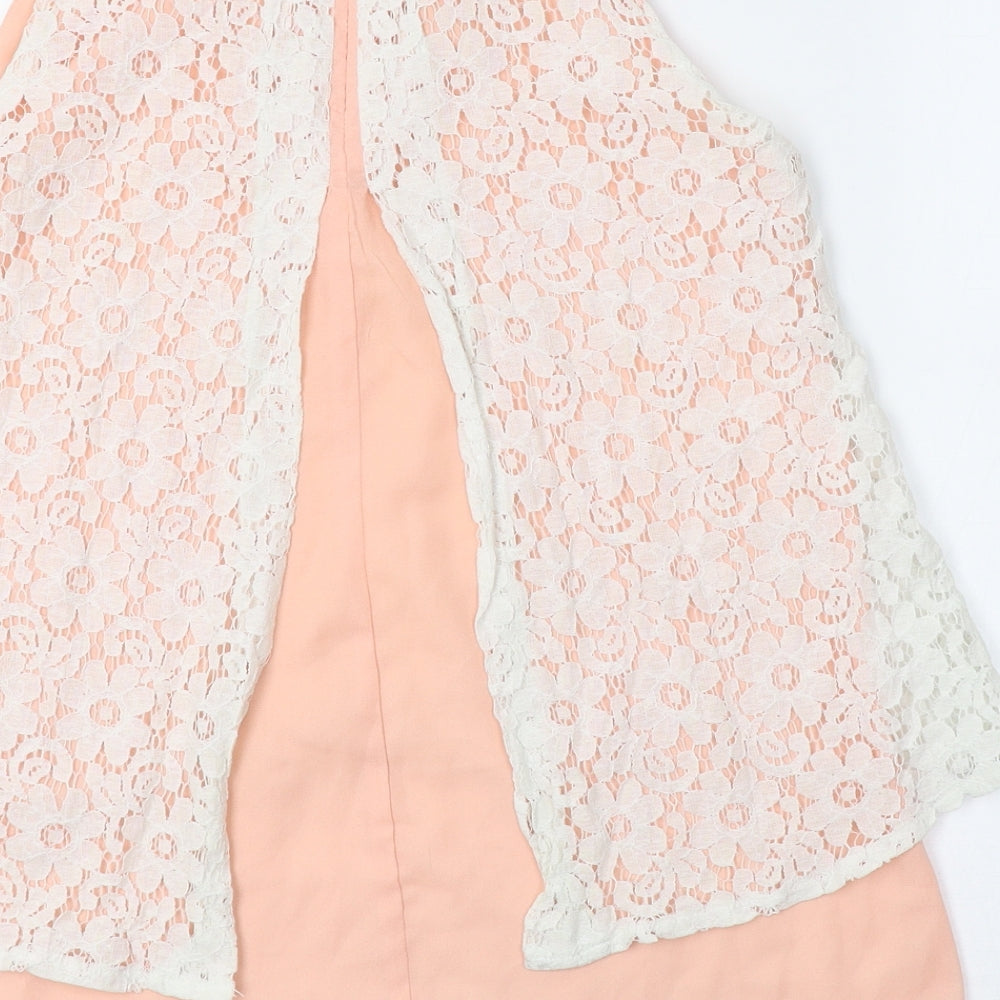 Apricot Womens Pink Floral  Basic Blouse Size 8