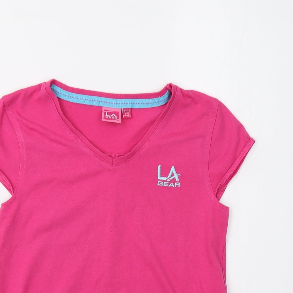 L.A Gear Girls Pink   Basic T-Shirt Size 11-12 Years
