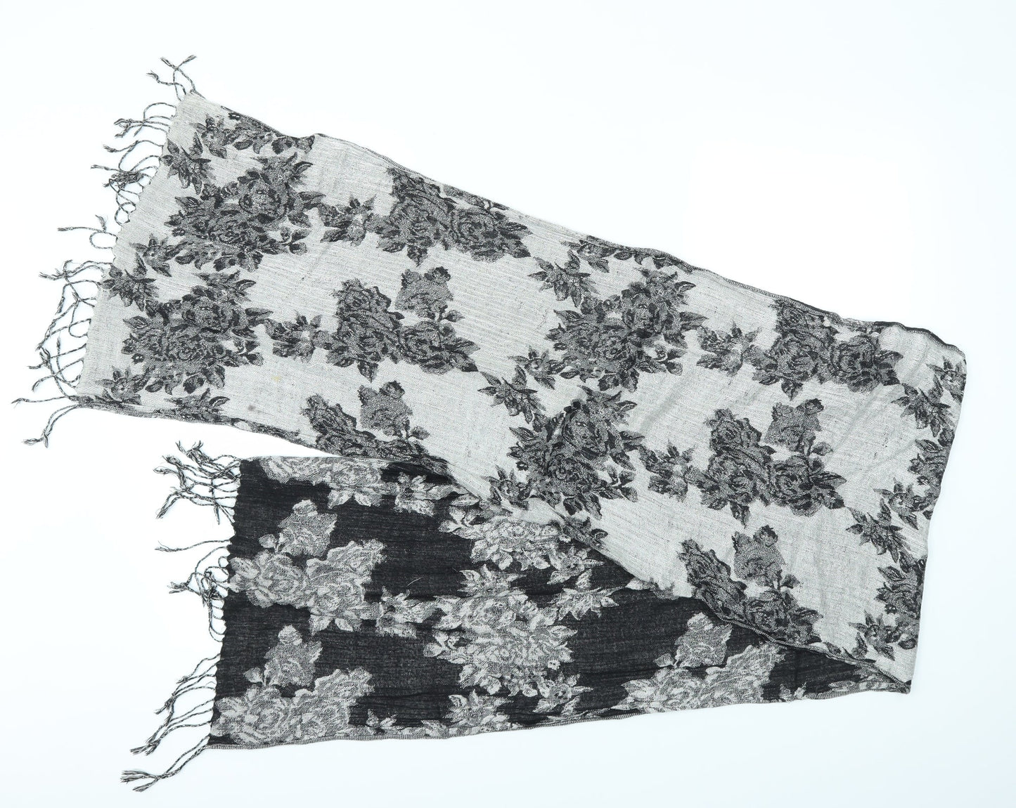 Preworn Womens Grey Floral   Scarf
