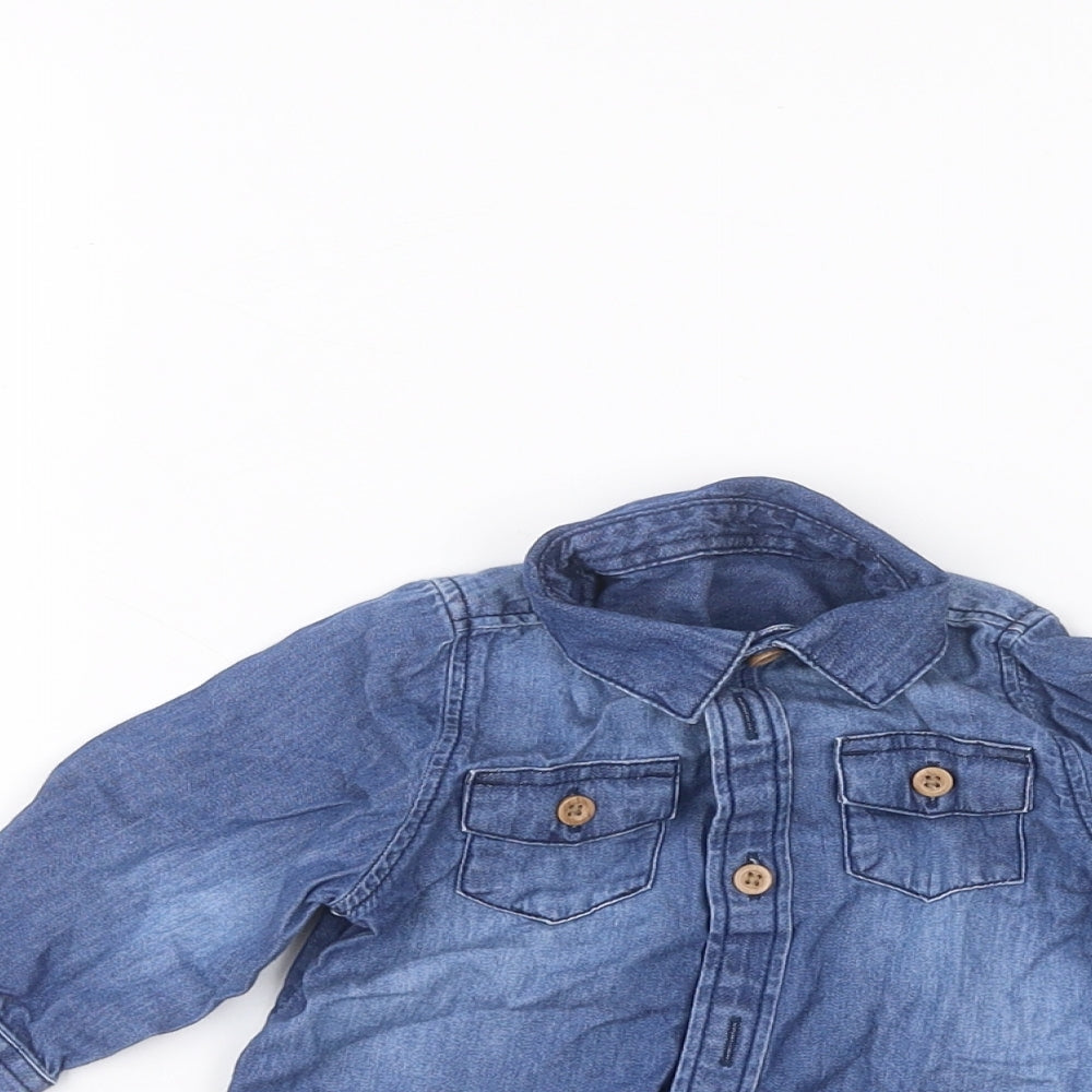 Matalan Baby Blue   Basic Button-Up Size 3-6 Months