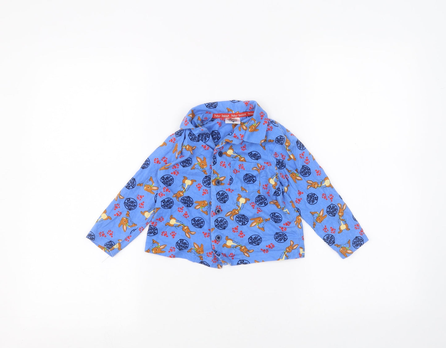 George Baby Blue   Basic Button-Up Size 12-18 Months  - peter rabbit