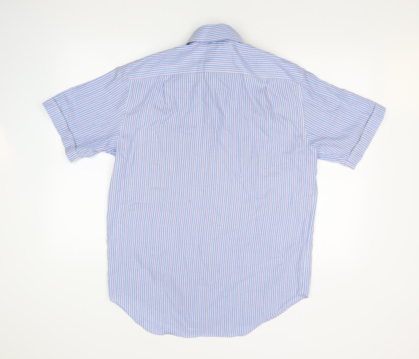 M&S Mens Blue Striped   Dress Shirt