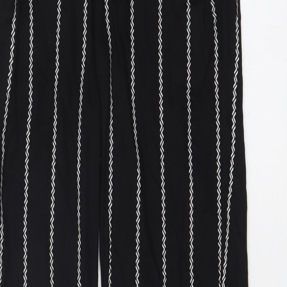 H&M Womens Black Striped  Trousers  Size 4 L28 in