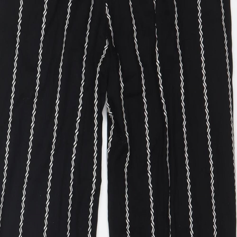 H&M Womens Black Striped  Trousers  Size 4 L28 in
