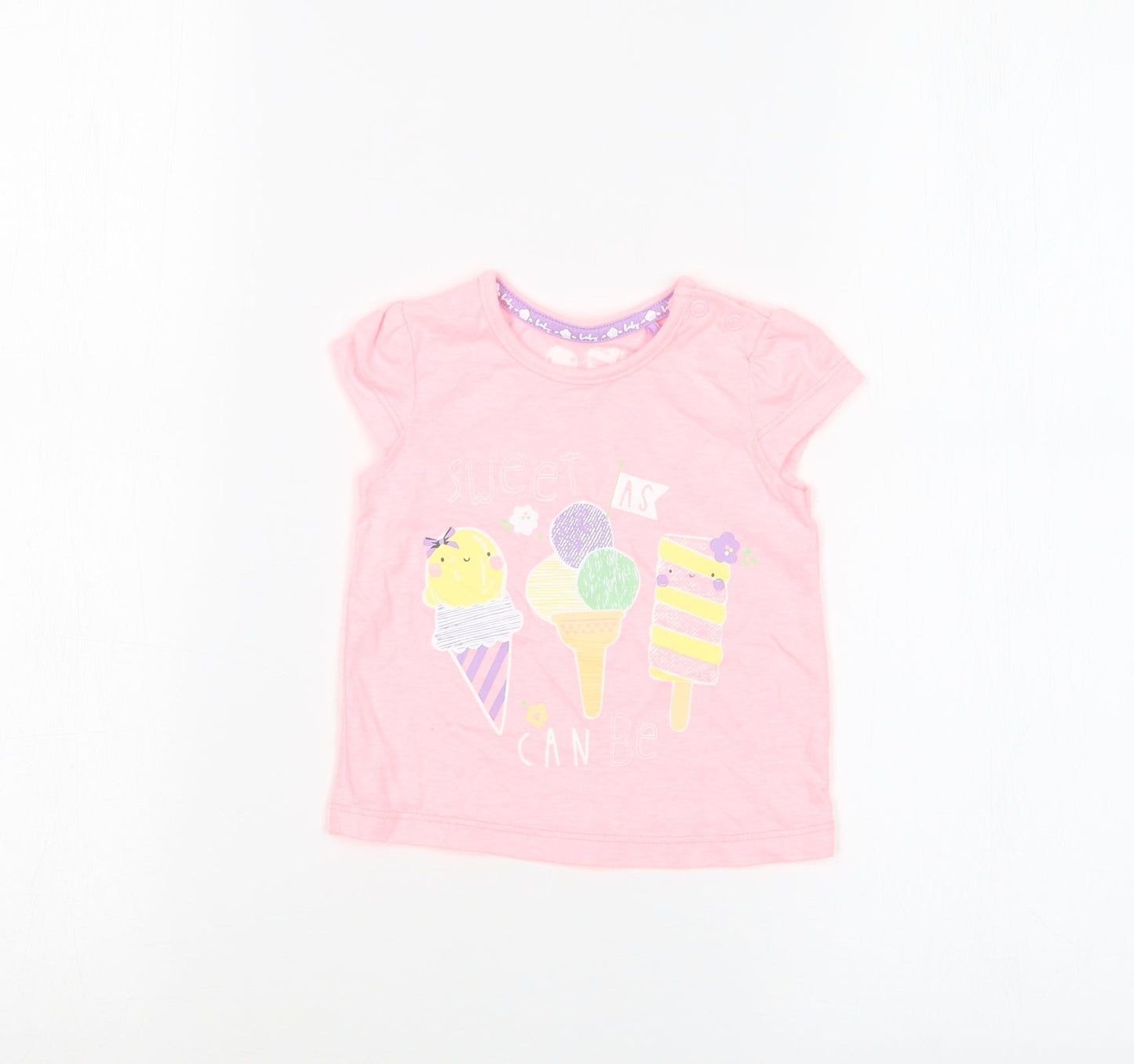 TU Girls Pink   Basic T-Shirt Size 3-6 Months