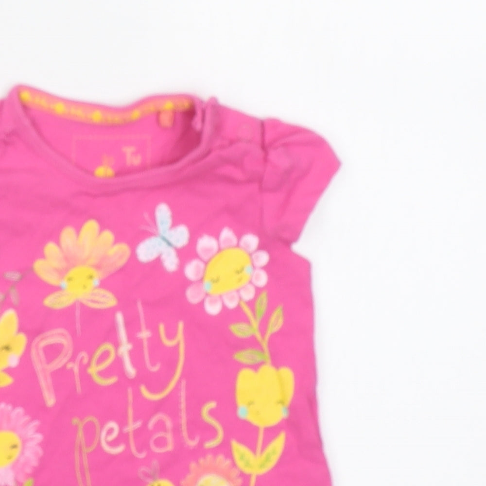 TU Girls Pink   Basic T-Shirt Size 3-6 Months