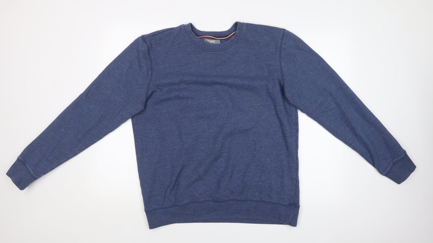 Nutmeg Mens Blue   Pullover Sweatshirt Size L