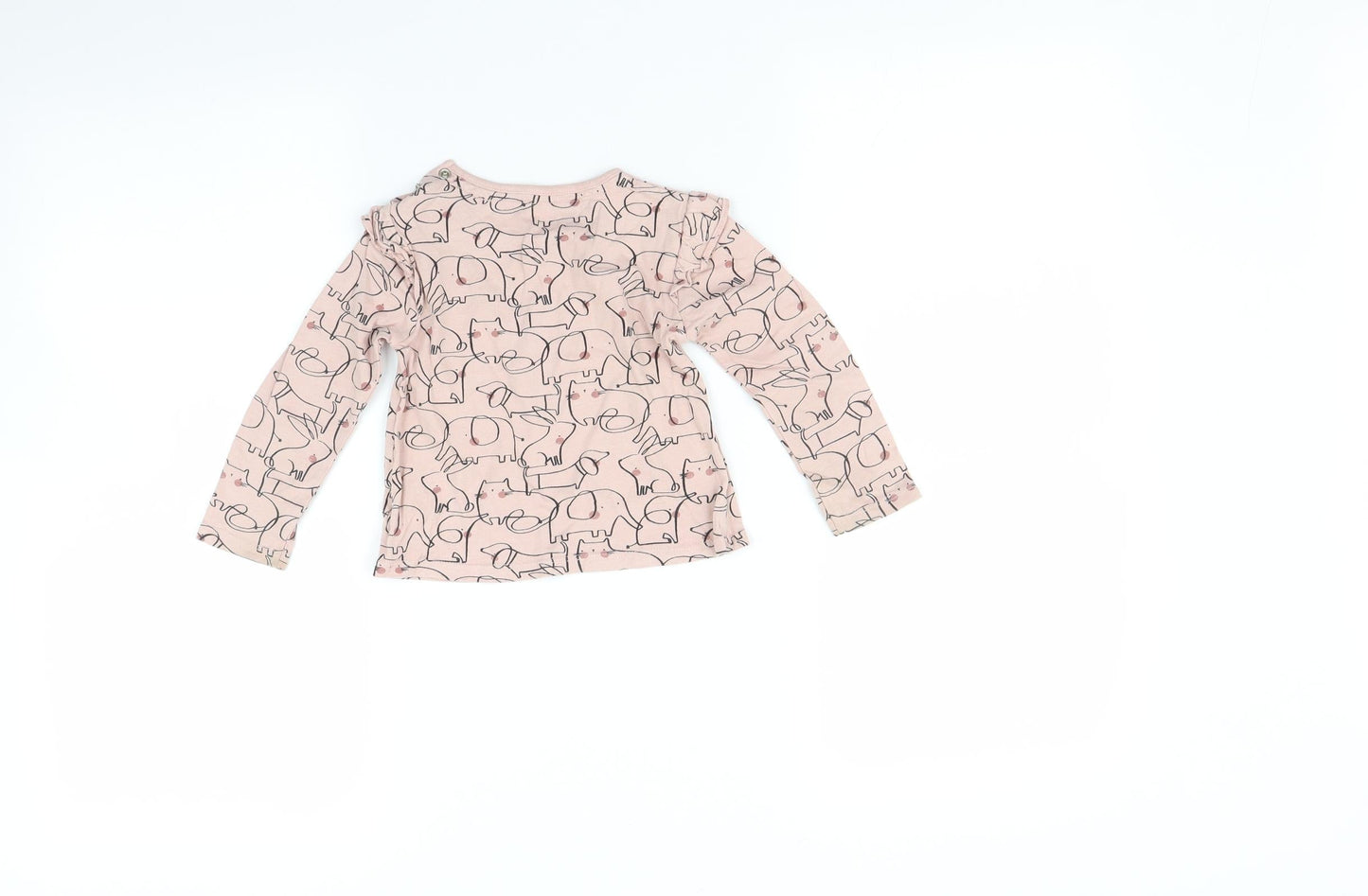 TU Baby Pink Animal Print  Basic T-Shirt Size 12-18 Months