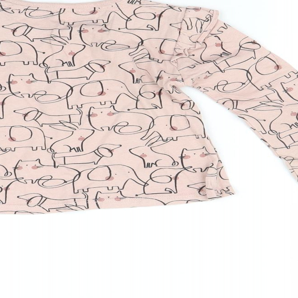 TU Baby Pink Animal Print  Basic T-Shirt Size 12-18 Months