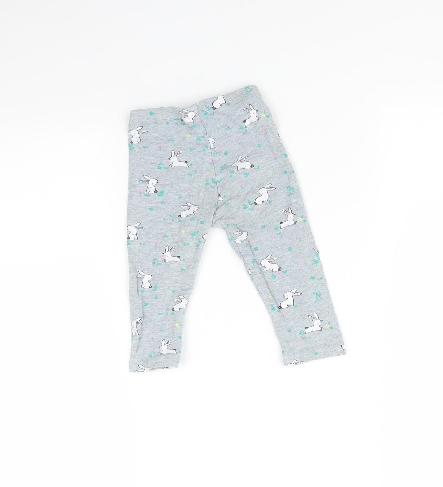 Primark Baby Grey    Leggings Size 9-12 Months  - Rabbit print