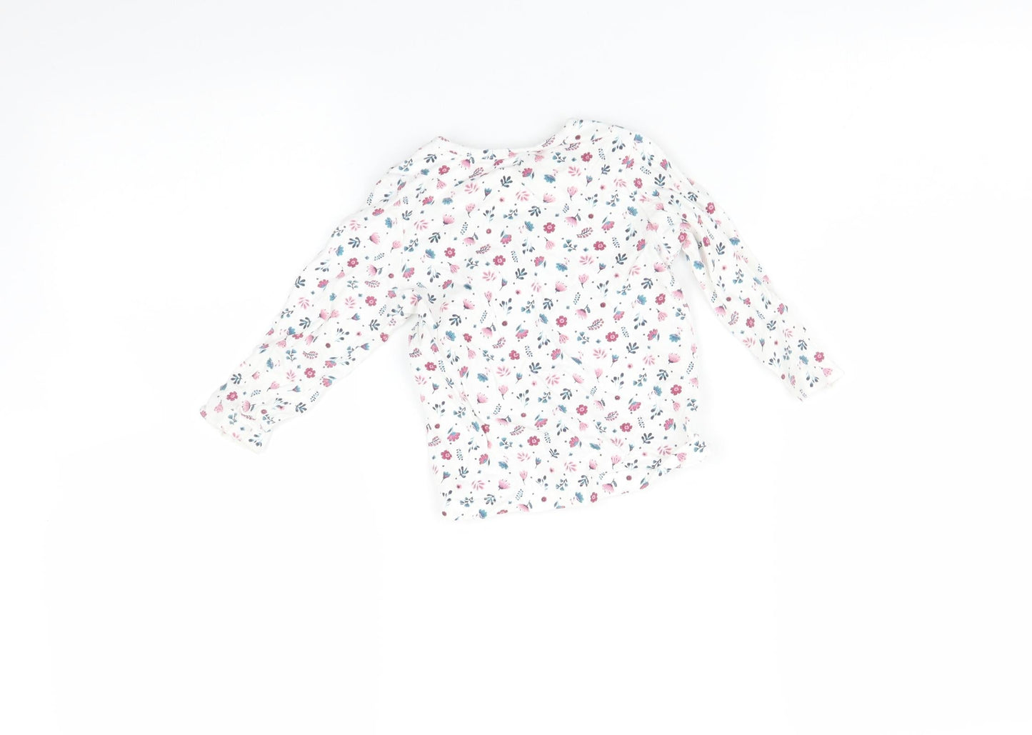 Nutmeg Baby White Floral  Basic T-Shirt Size 9-12 Months