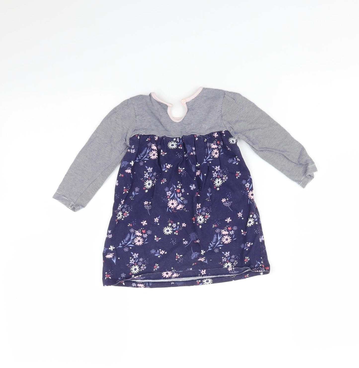George Baby Blue Floral  Fit & Flare  Size 9-12 Months