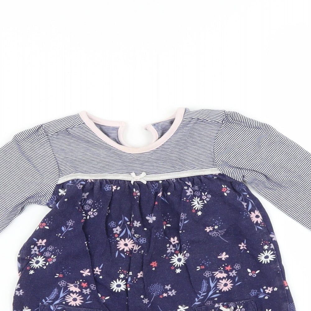 George Baby Blue Floral  Fit & Flare  Size 9-12 Months