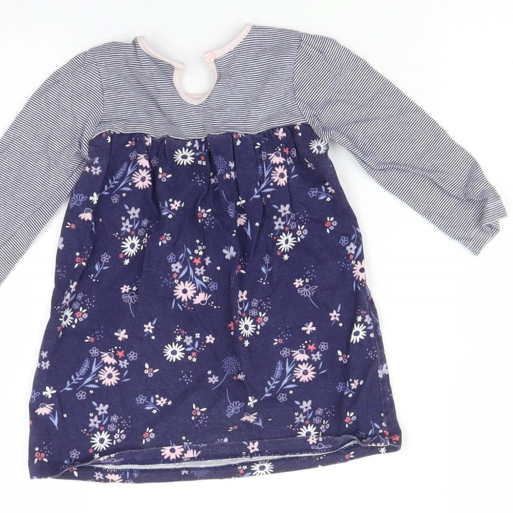 George Baby Blue Floral  Fit & Flare  Size 9-12 Months