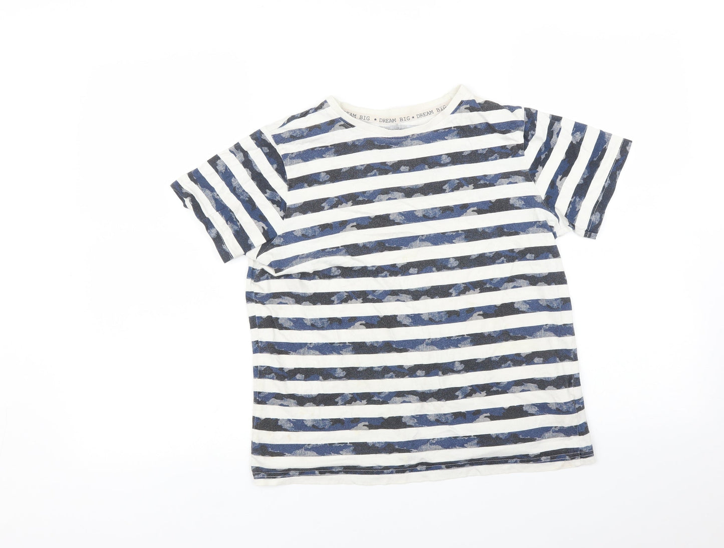F&F Boys Blue Striped  Basic T-Shirt Size 11-12 Years
