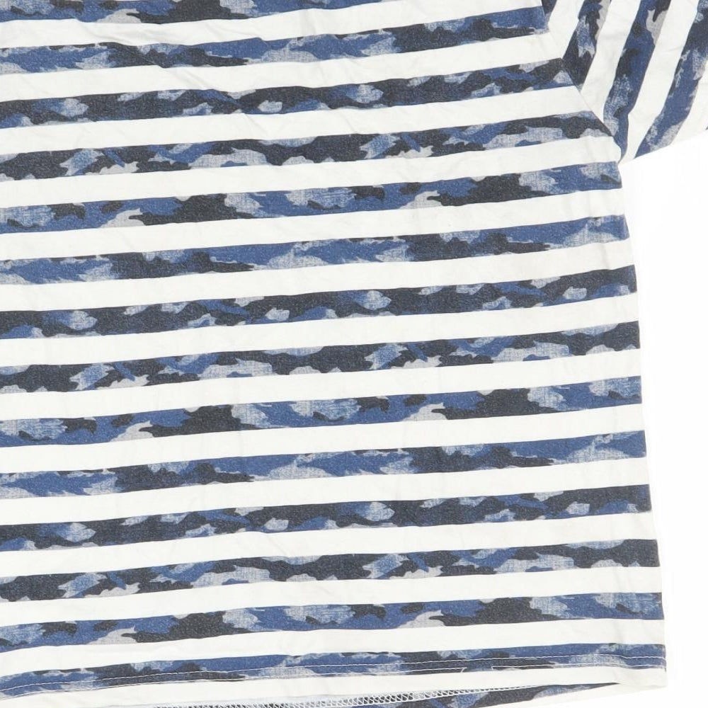 F&F Boys Blue Striped  Basic T-Shirt Size 11-12 Years