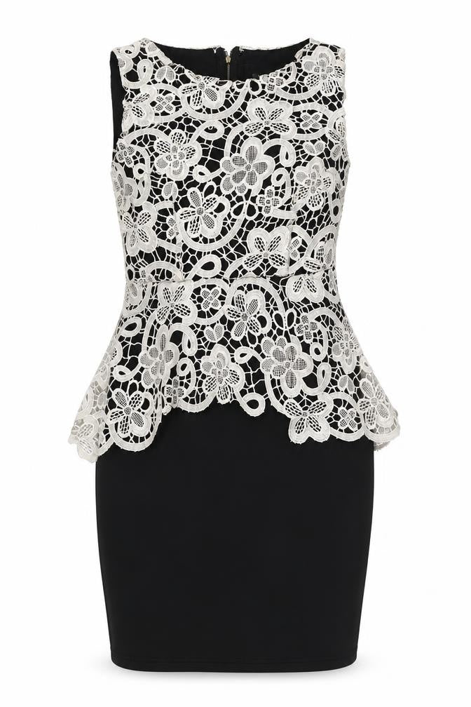 Front view of Izabel london women’s black bodycon, size UK 10