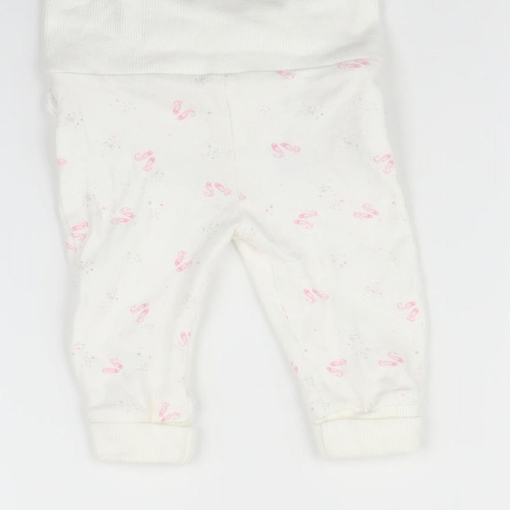 Mothercare Baby White Floral   Leggings Size 3-6 Months