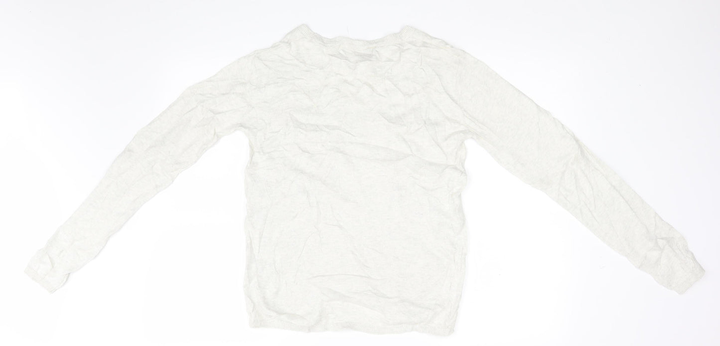 H&M Womens White Floral  Pullover Jumper