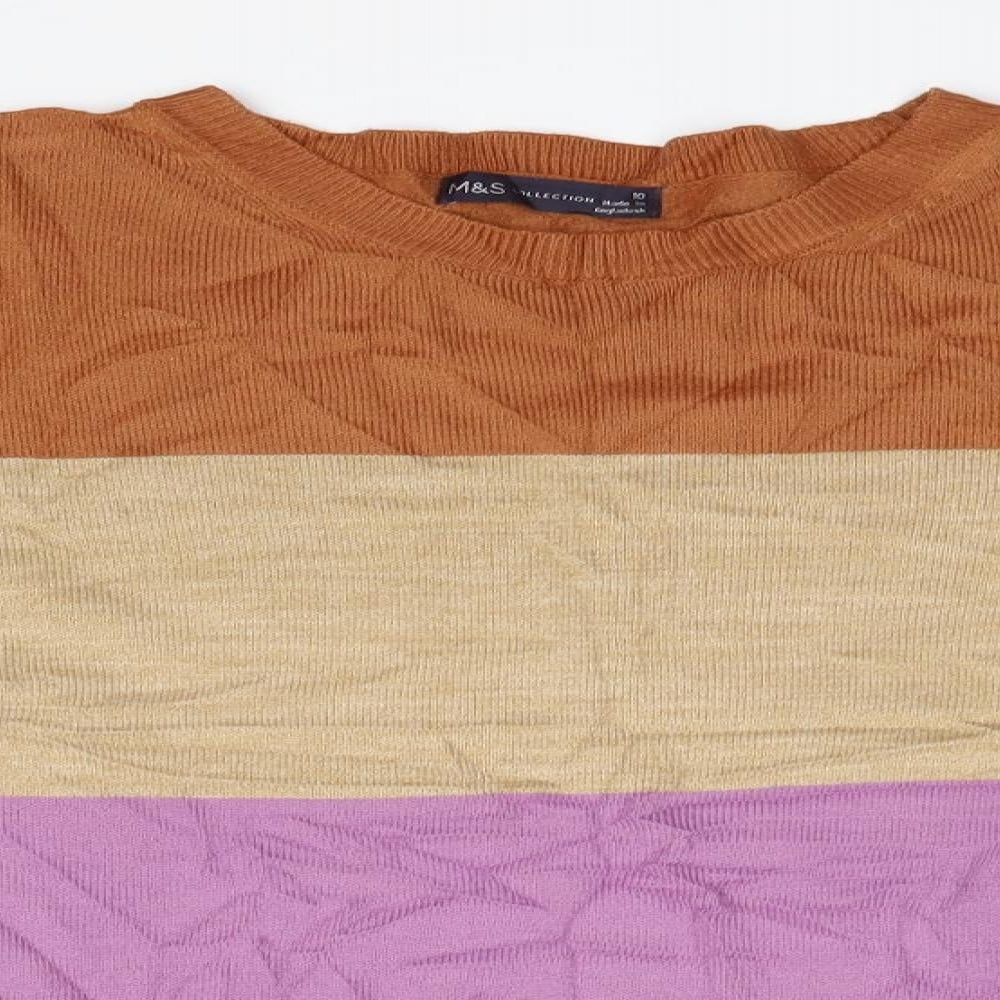 Marks and Spencer Womens Multicoloured Striped  Pullover Jumper Size 10