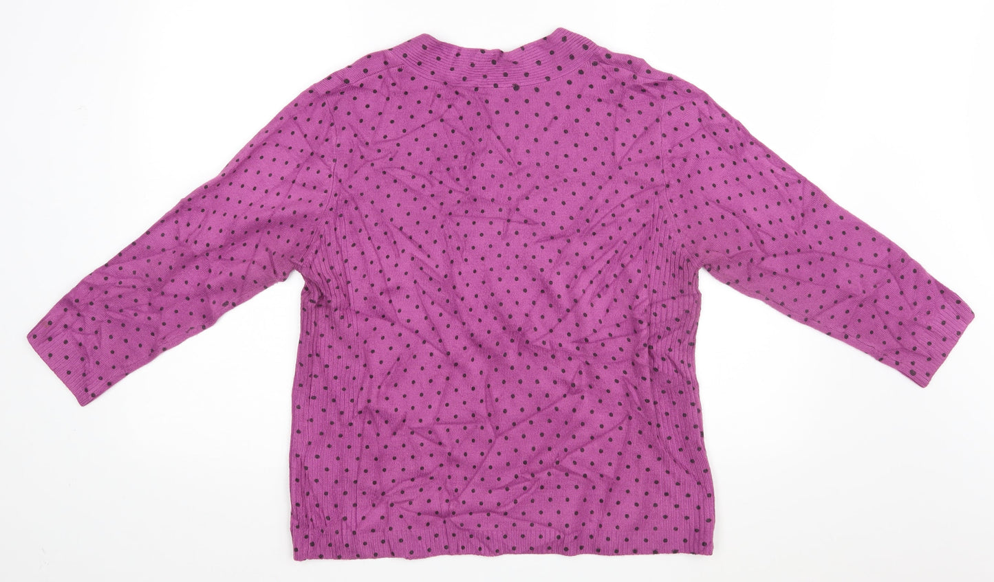 Touch Womens Pink Polka Dot  Pullover Jumper Size L