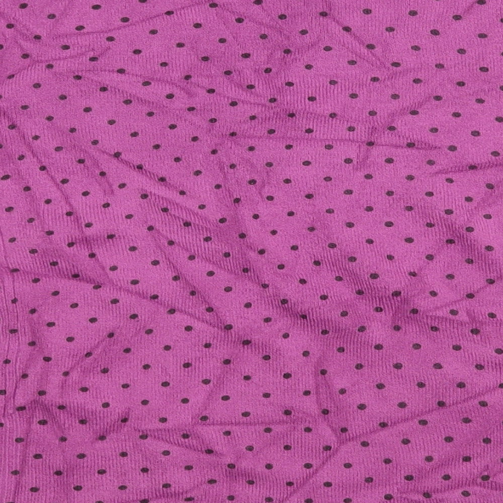 Touch Womens Pink Polka Dot  Pullover Jumper Size L
