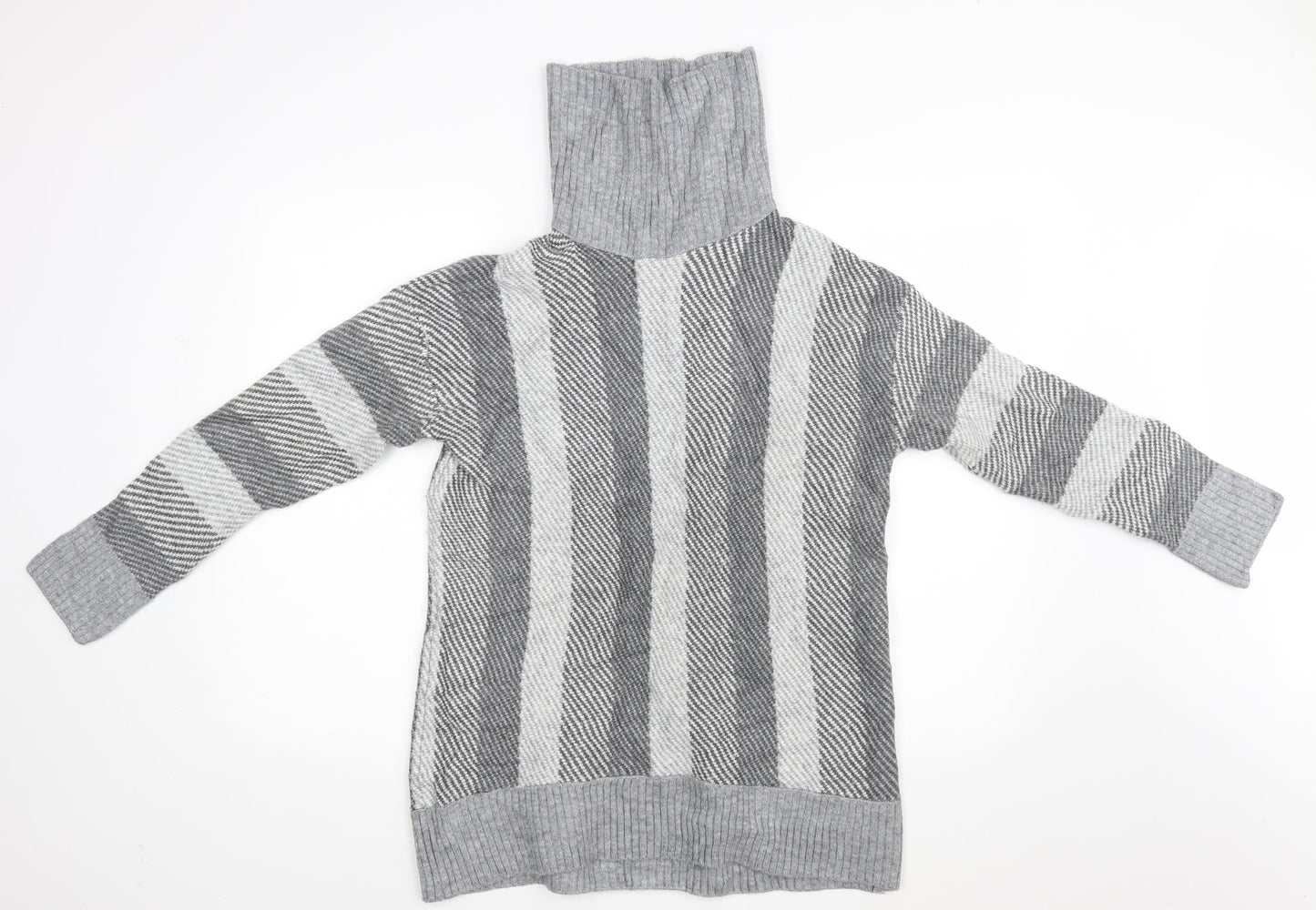 Papaya Womens Grey Striped  Pullover Jumper Size M