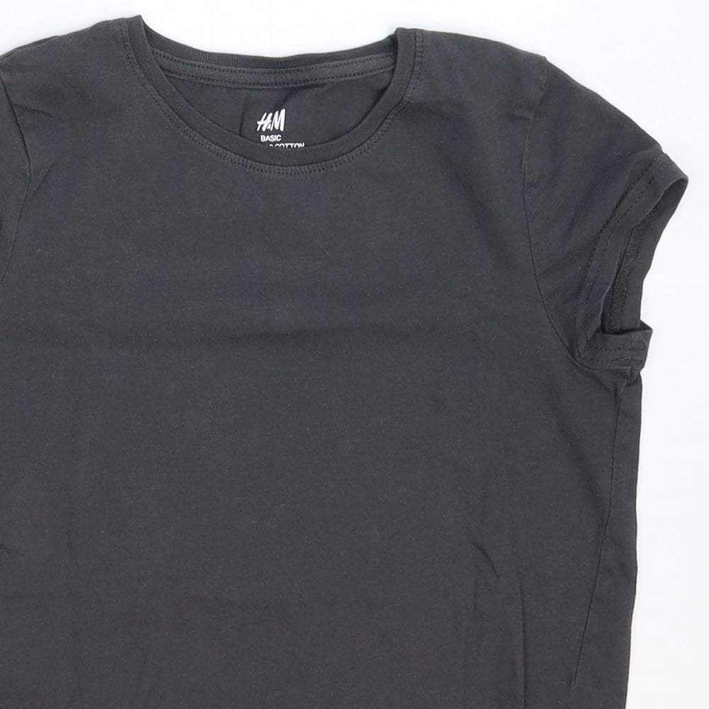 H&M Girls Grey   Basic T-Shirt Size 9-10 Years