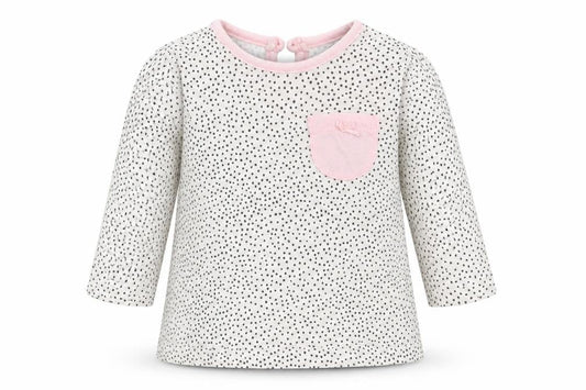 George Girls White Spotted  Basic T-Shirt Size 3-6 Months