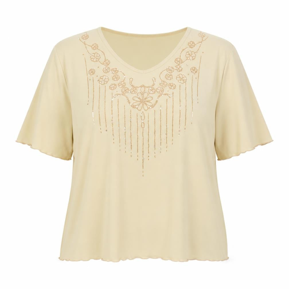 ALUST Womens Beige   Basic Blouse Size 2XL