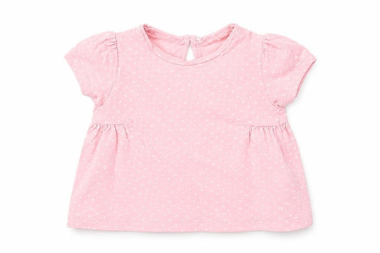 Mothercare Girls Pink Polka Dot  Basic T-Shirt Size 3-6 Months