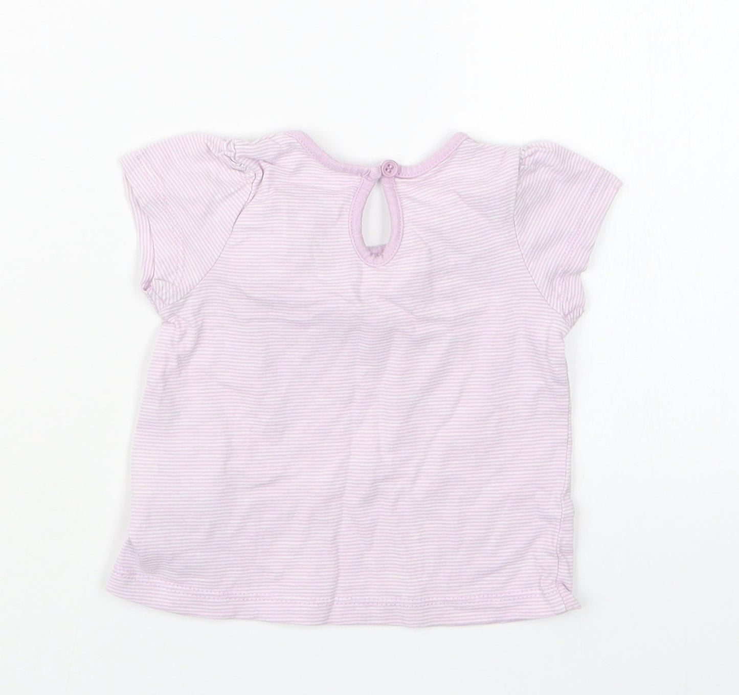 Matalan Girls Purple Striped  Basic T-Shirt Size 3-6 Months