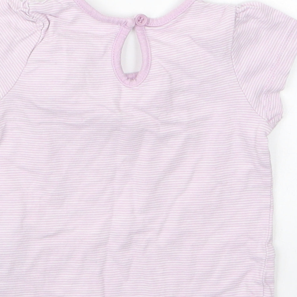 Matalan Girls Purple Striped  Basic T-Shirt Size 3-6 Months
