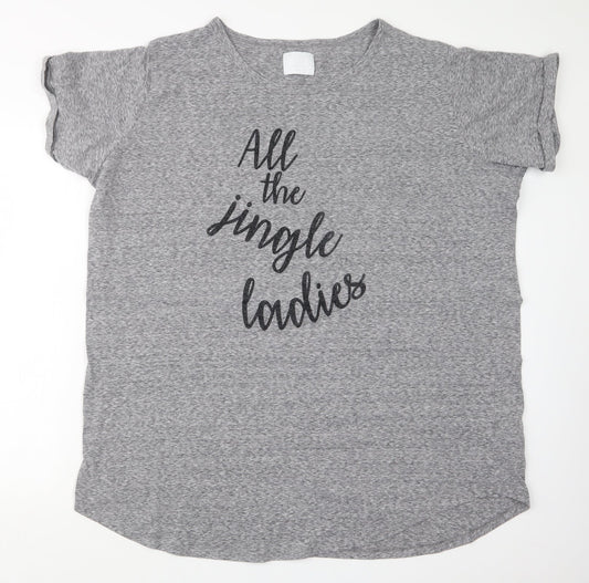 Matalan Womens Grey Geometric  Top Pyjama Top Size 20  - Christmas