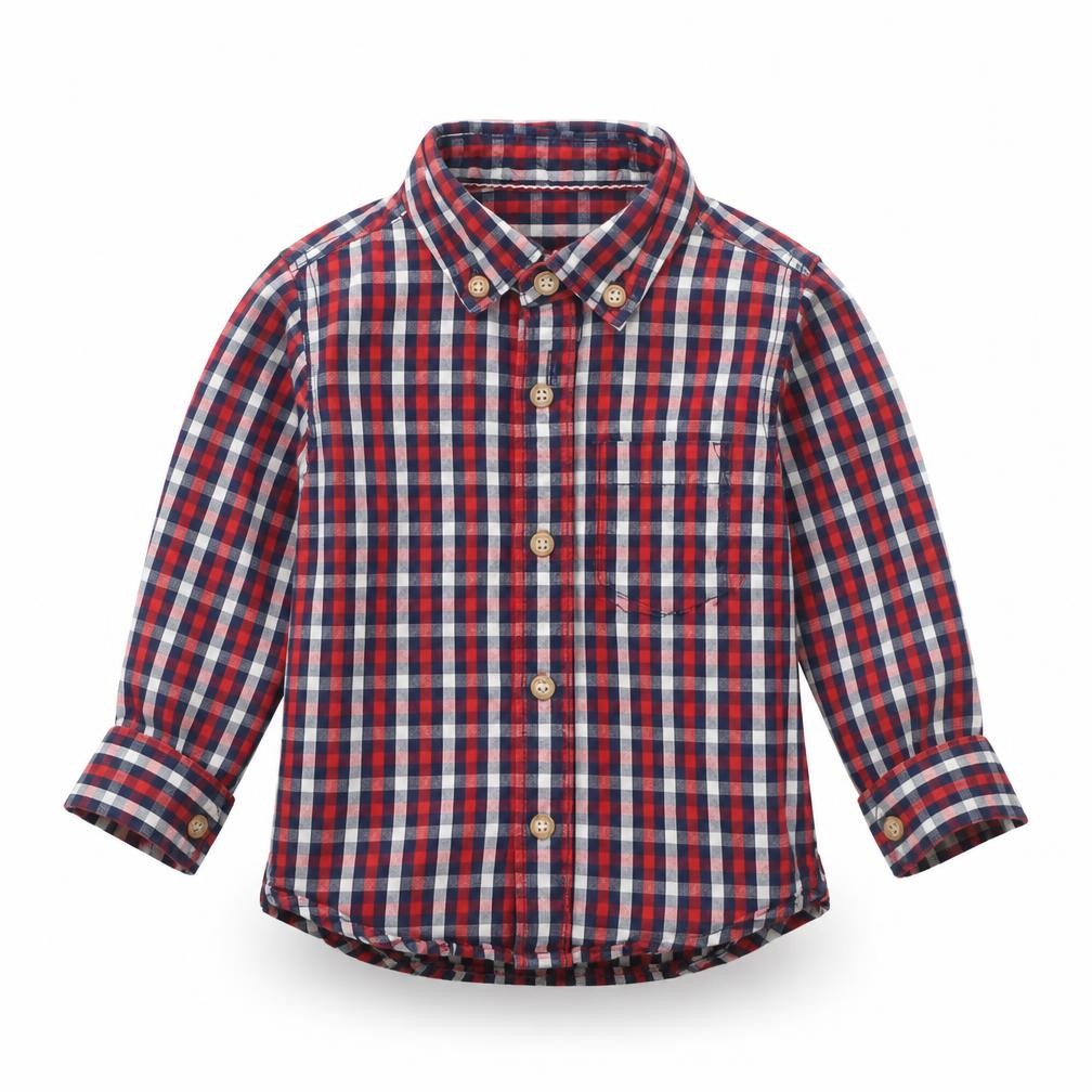 Mothercare Boys Blue Check  Basic Button-Up Size 12-18 Months