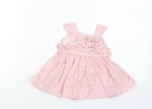 Matalan Girls Pink Striped  Basic T-Shirt Size 3-6 Months
